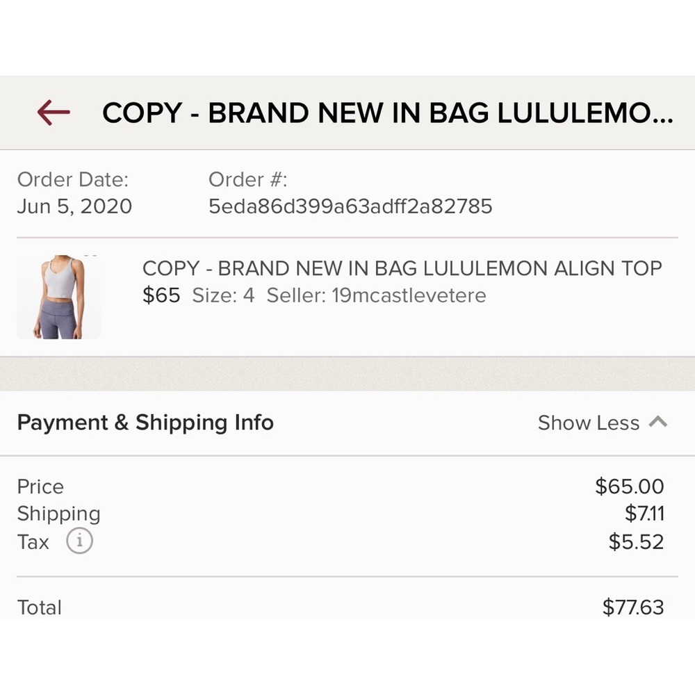 NWT Lululemon Iced Iris Align Tank - Picture 9 of 9